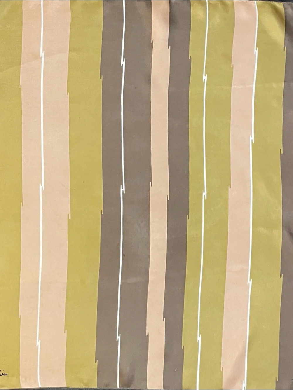Vintage Pierre Cardin Striped Silk Scarf 31 In Good Condition